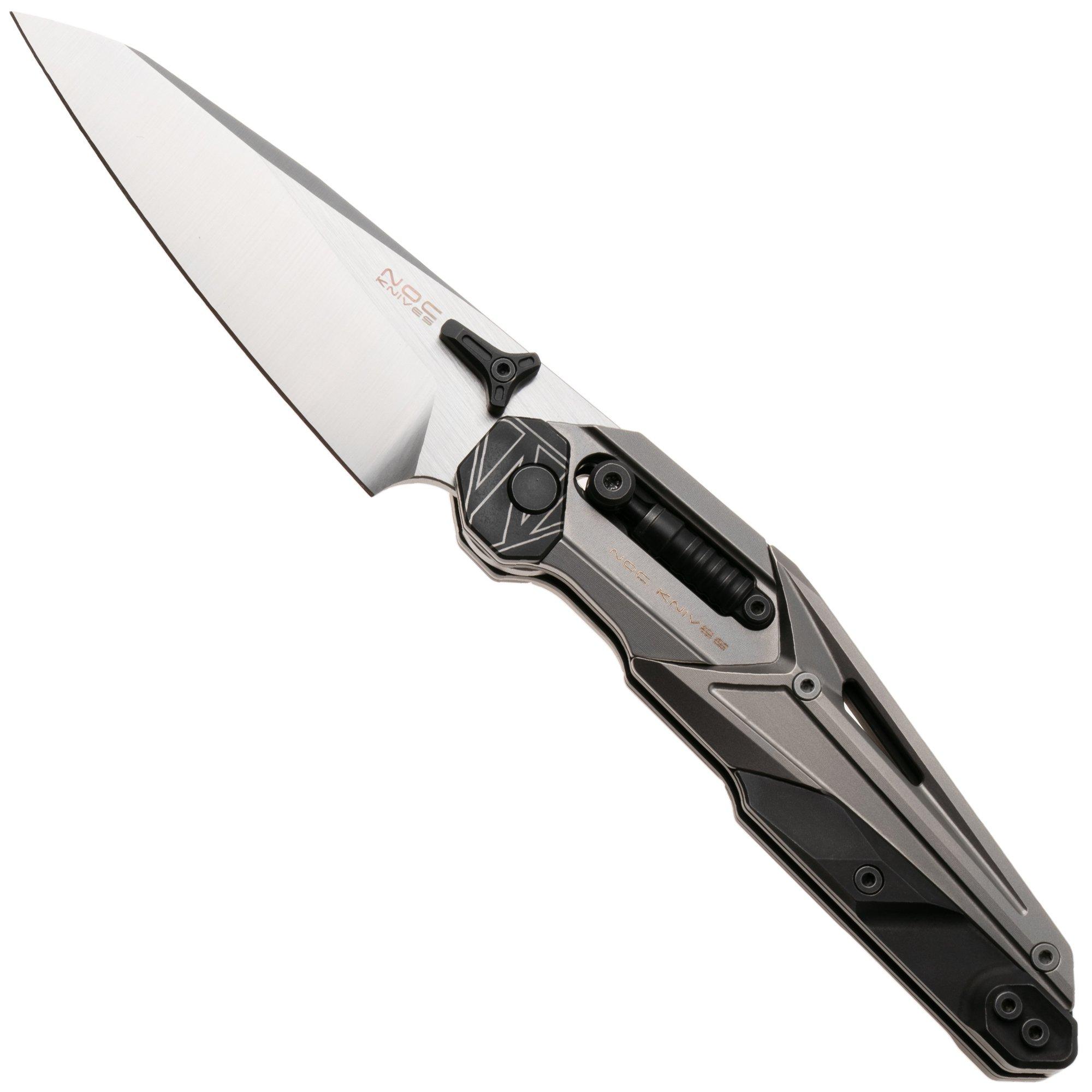 NOC Knives MT-33, MT-3329 Satin Böhler M390, Black Grey Titanium zakmes