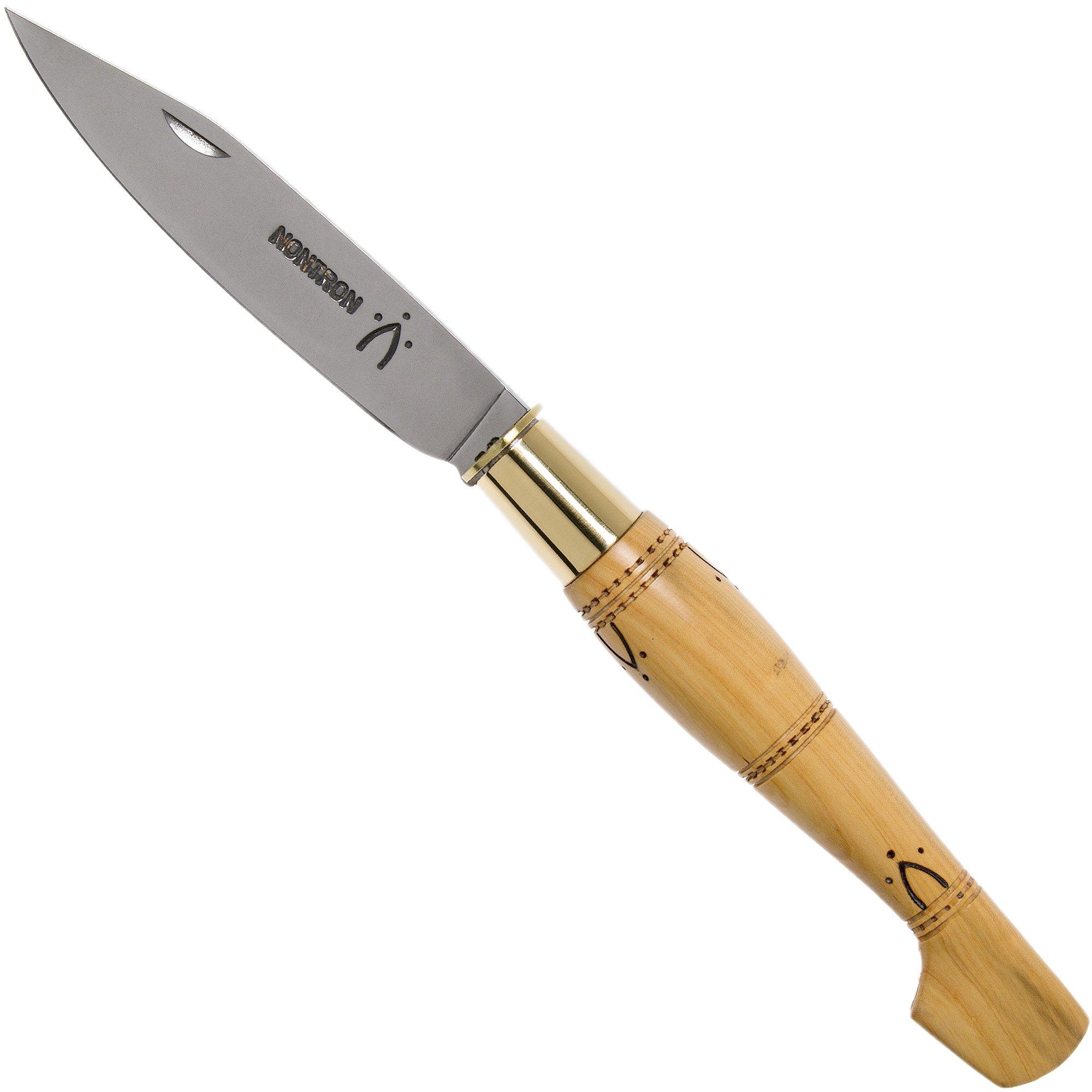 Nontron No. 25 Turning Ferrule, Boxwood, Clog Shape NN25 Taschenmesser