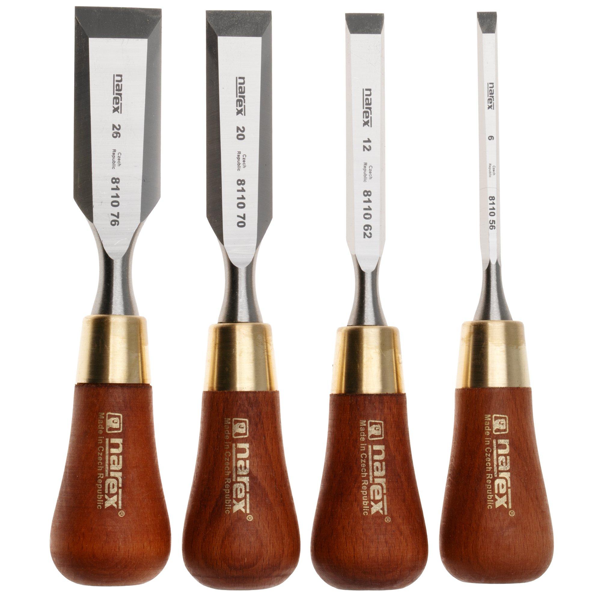 Narex Wood Line Plus Butt Chisel Set 853750, set di sgorbie 6-12-20-26 mm, 4 pezzi