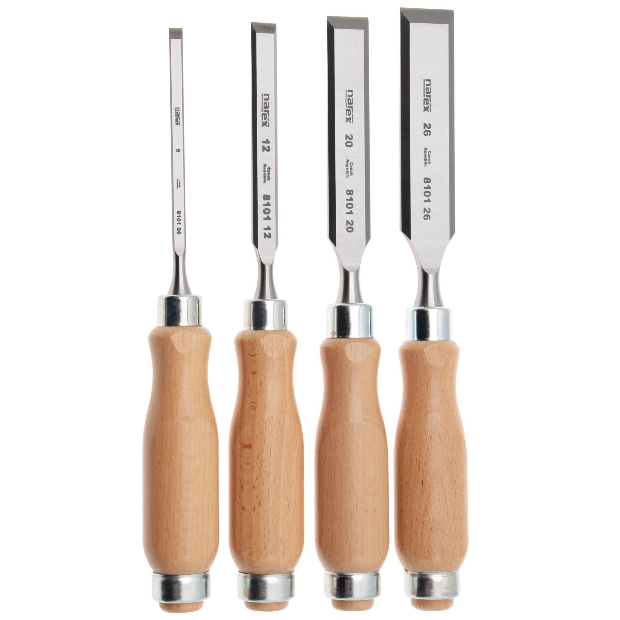 Narex Wood Line Profi Bevel Edge Chisel Set 863010, set di sgorbie 6-12-20-26 mm, 4 pezzi