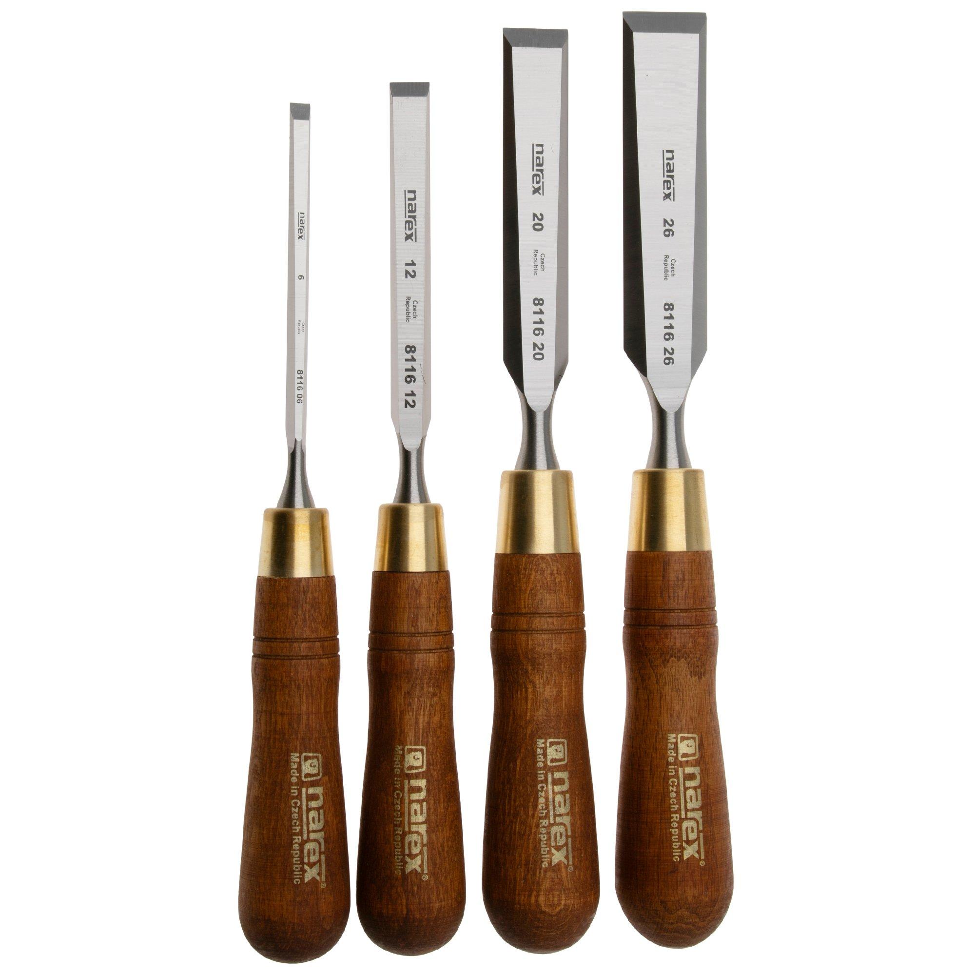 Narex Wood Line Plus Premium Bevel Edge Chisel Set 863201, set di sgorbie 6-12-20-26 mm, 4 pezzi