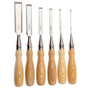 Afbeelding voor Narex Richter Premium Bevel Edge Chisel Set 863851, beitelset in gereedschapsrol, 6-delig (3-6-10-12-19-26 mm)