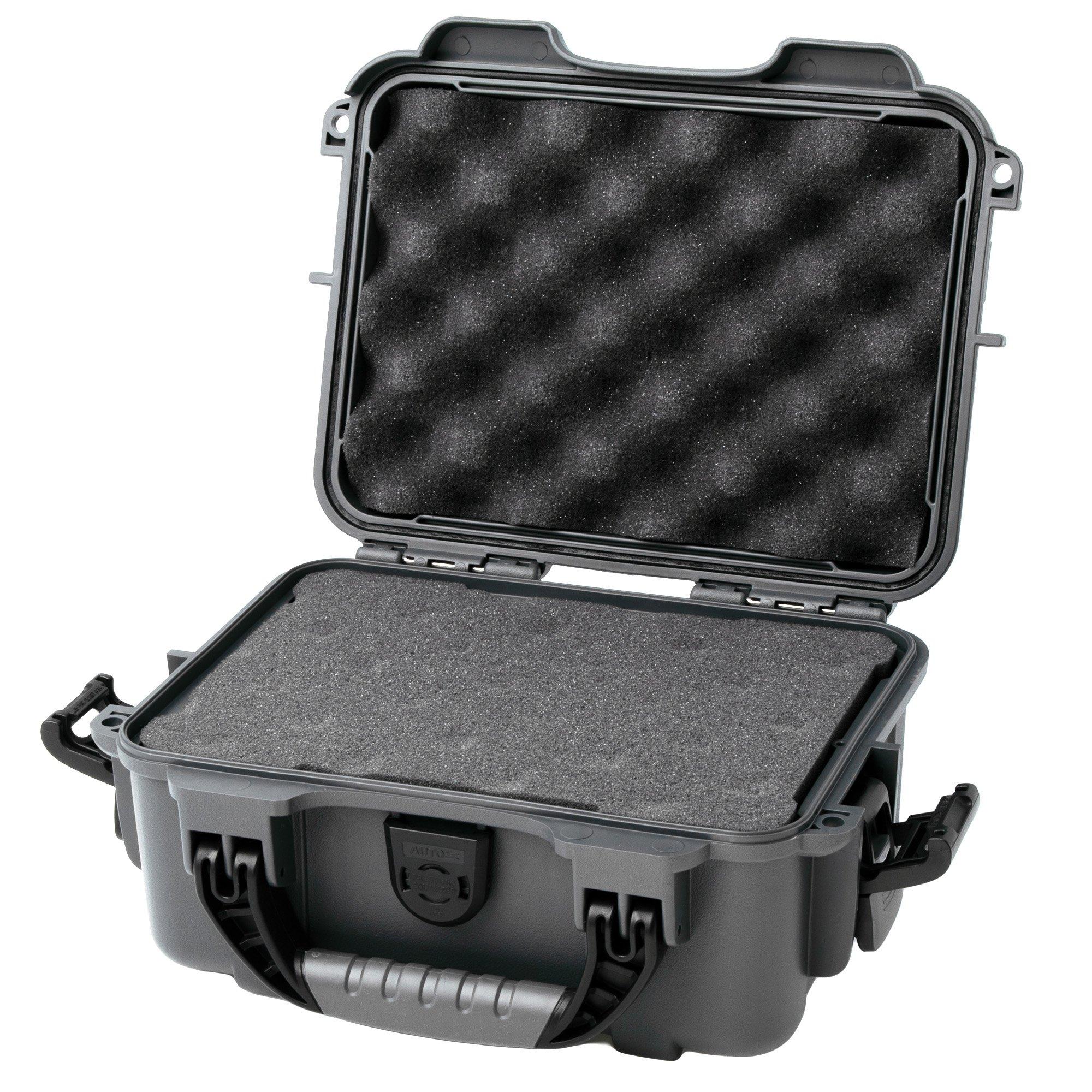 Nanuk 904 case containing moulded foam, graphite