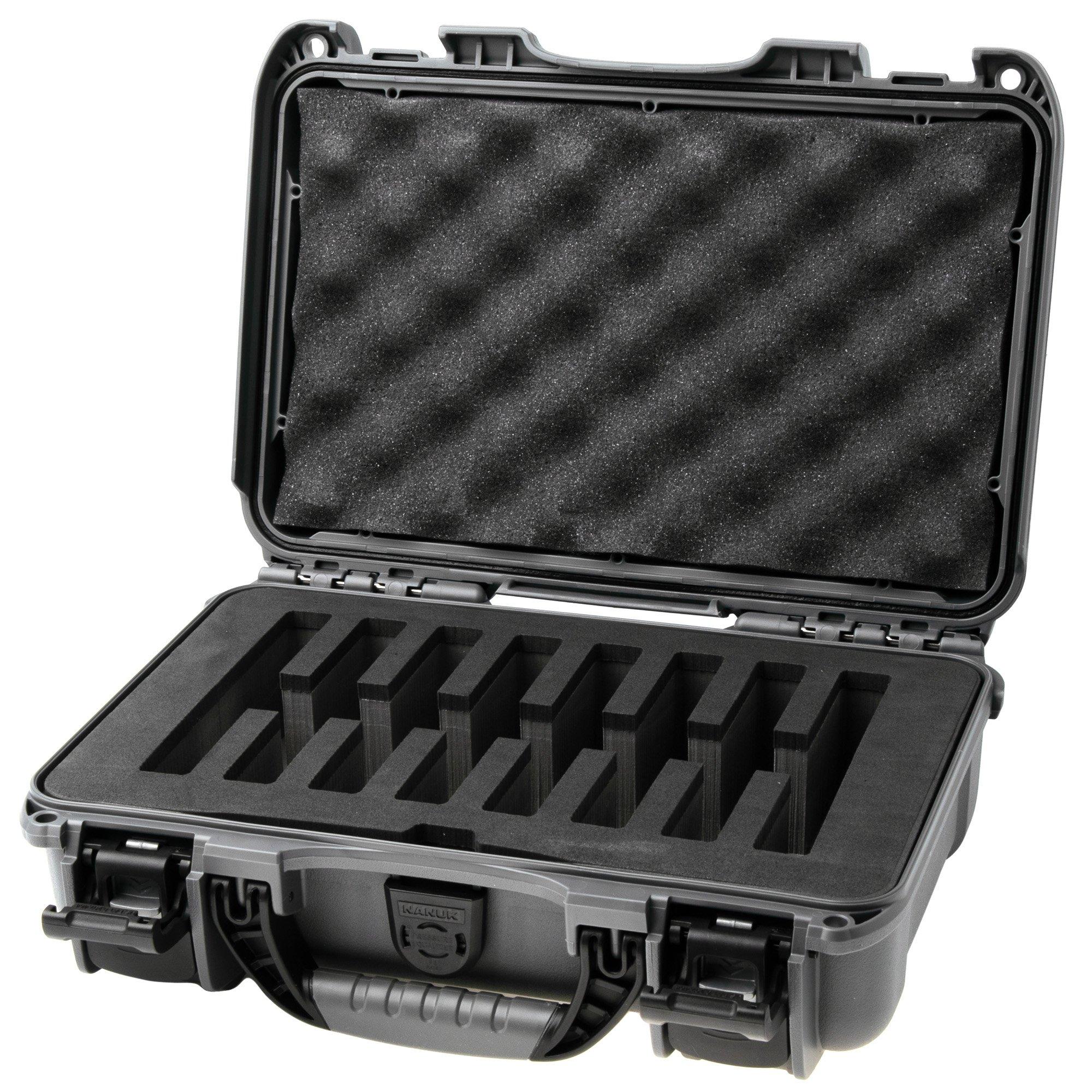 Nanuk 909 case with foam inserts for 8 knives, graphite