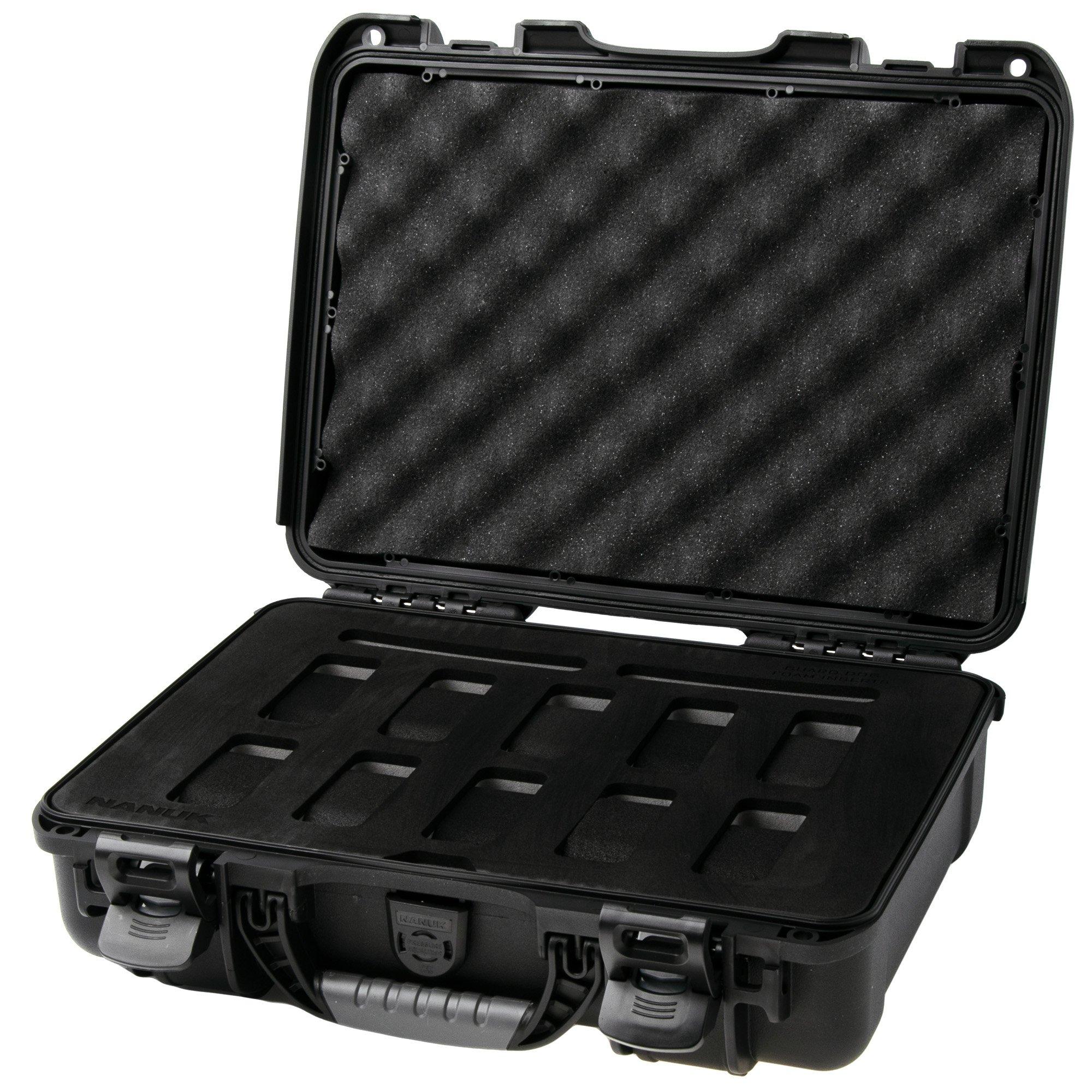 Nanuk 910 case with foam inserts for 10 watches, black
