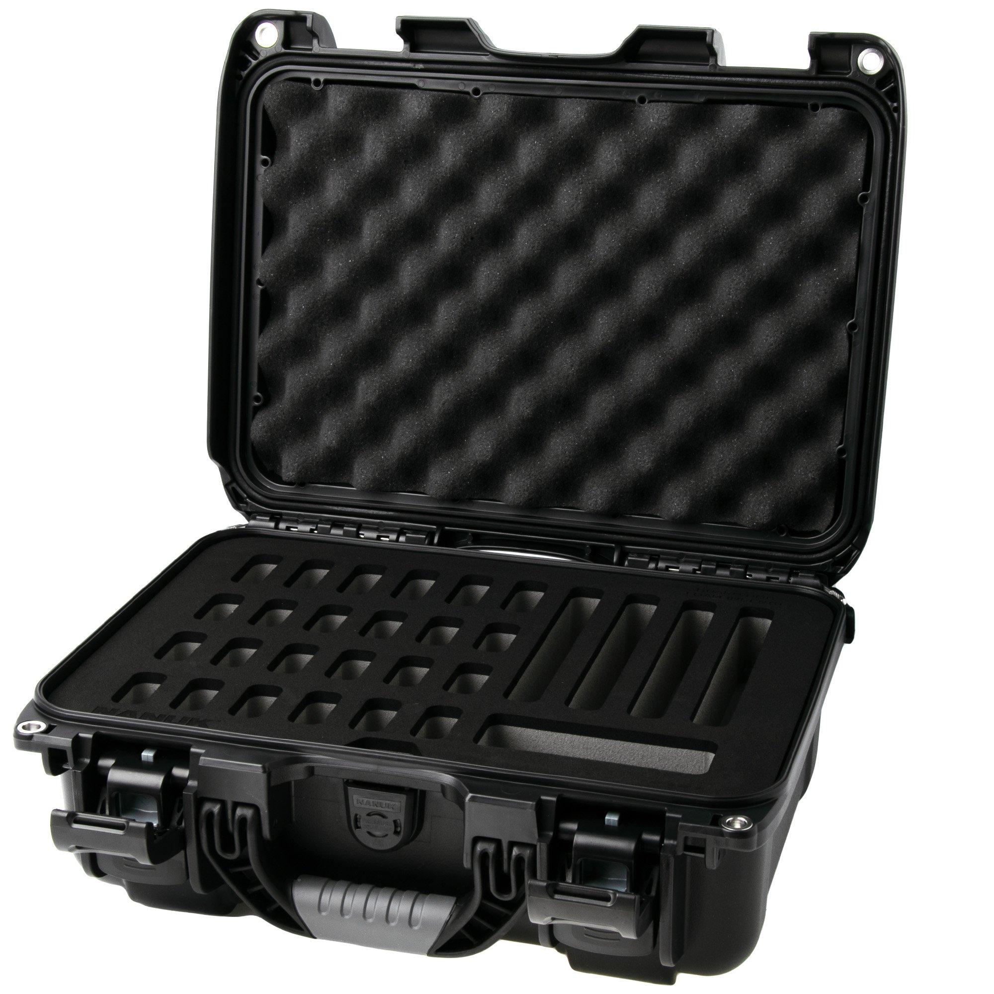 Nanuk 915 case with foam inserts for 28 knives, black