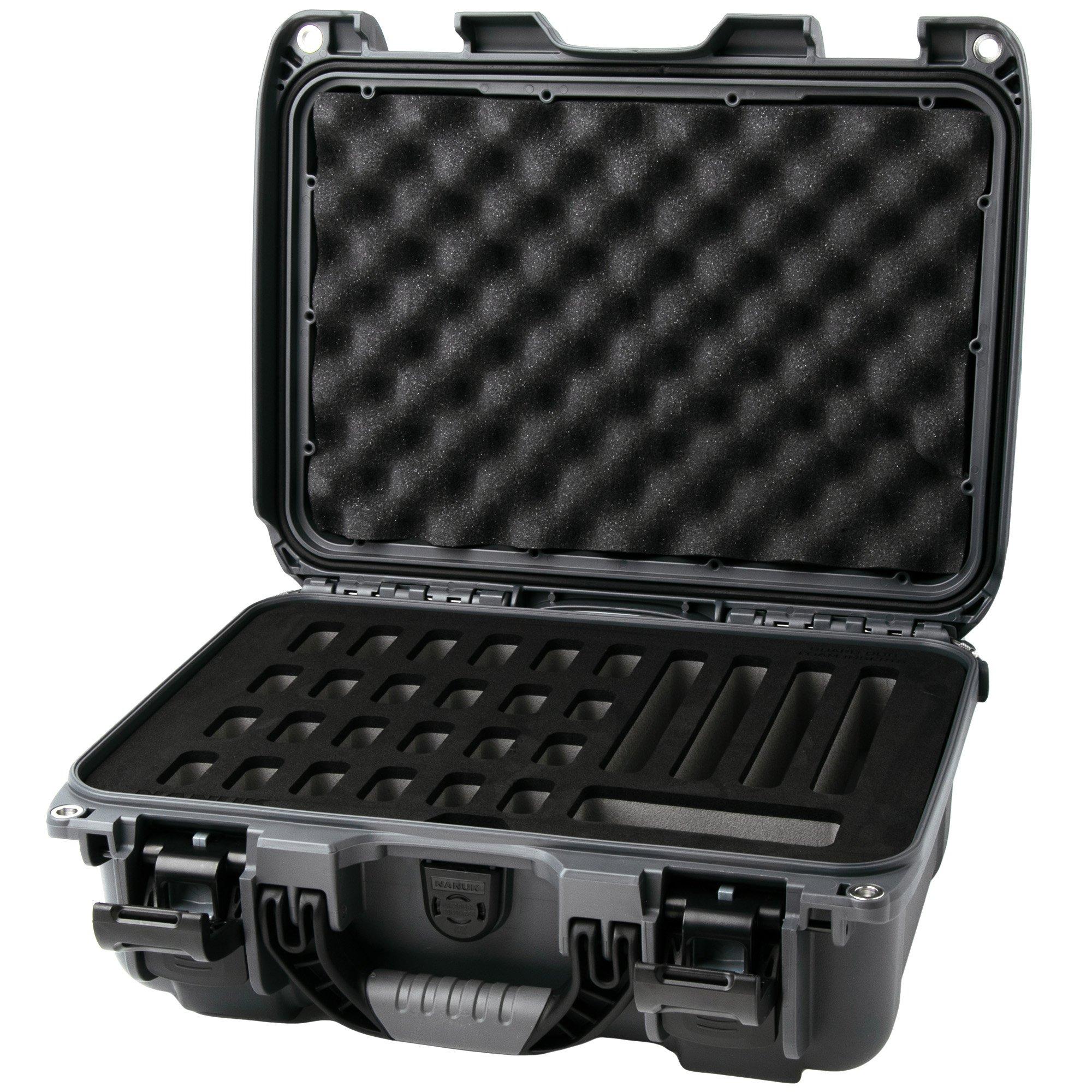 Nanuk 915 case with foam inserts for 28 knives, graphite
