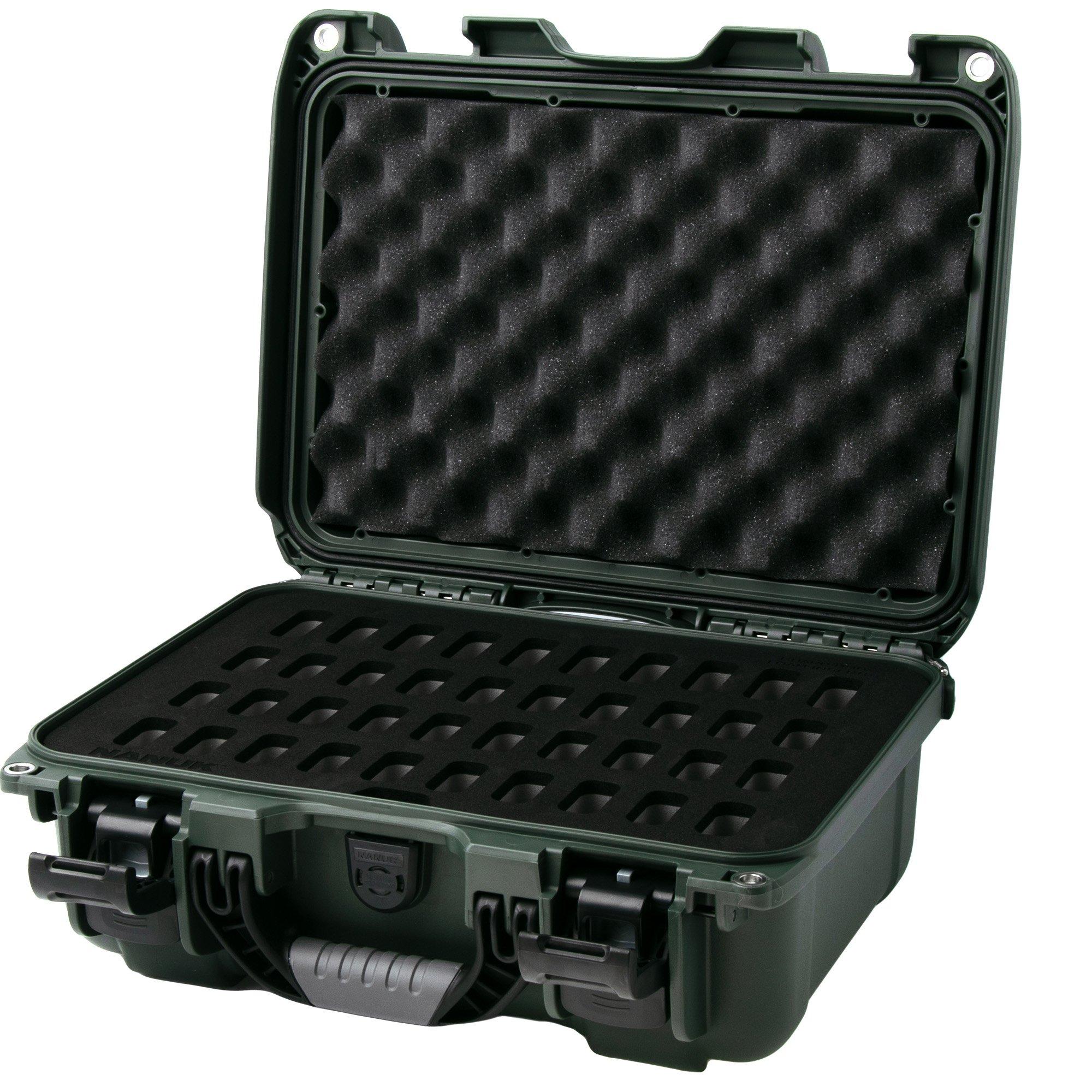 Nanuk 915 case with foam inserts for 40 knives, olive green