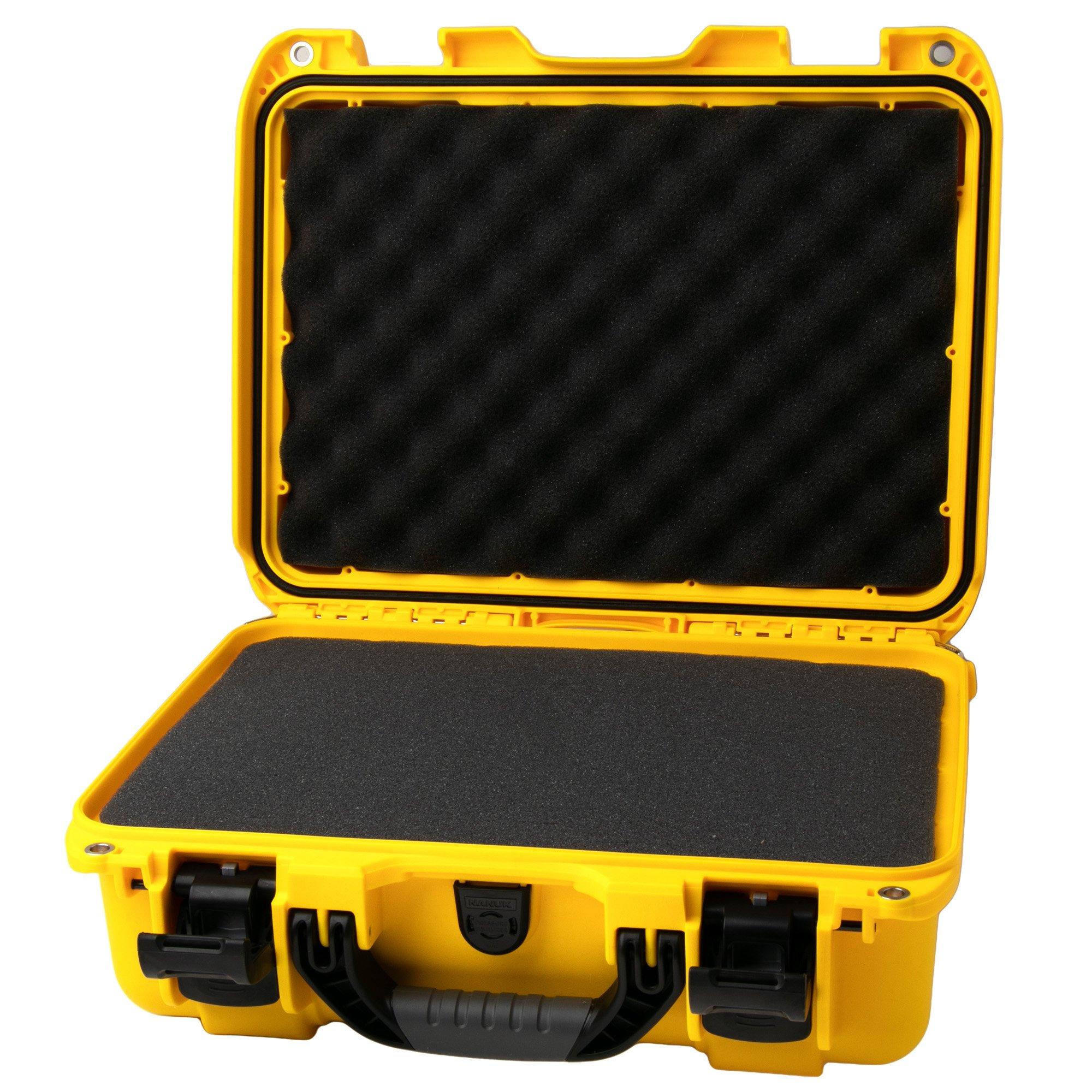 Nanuk 920 case containing moulded foam, yellow