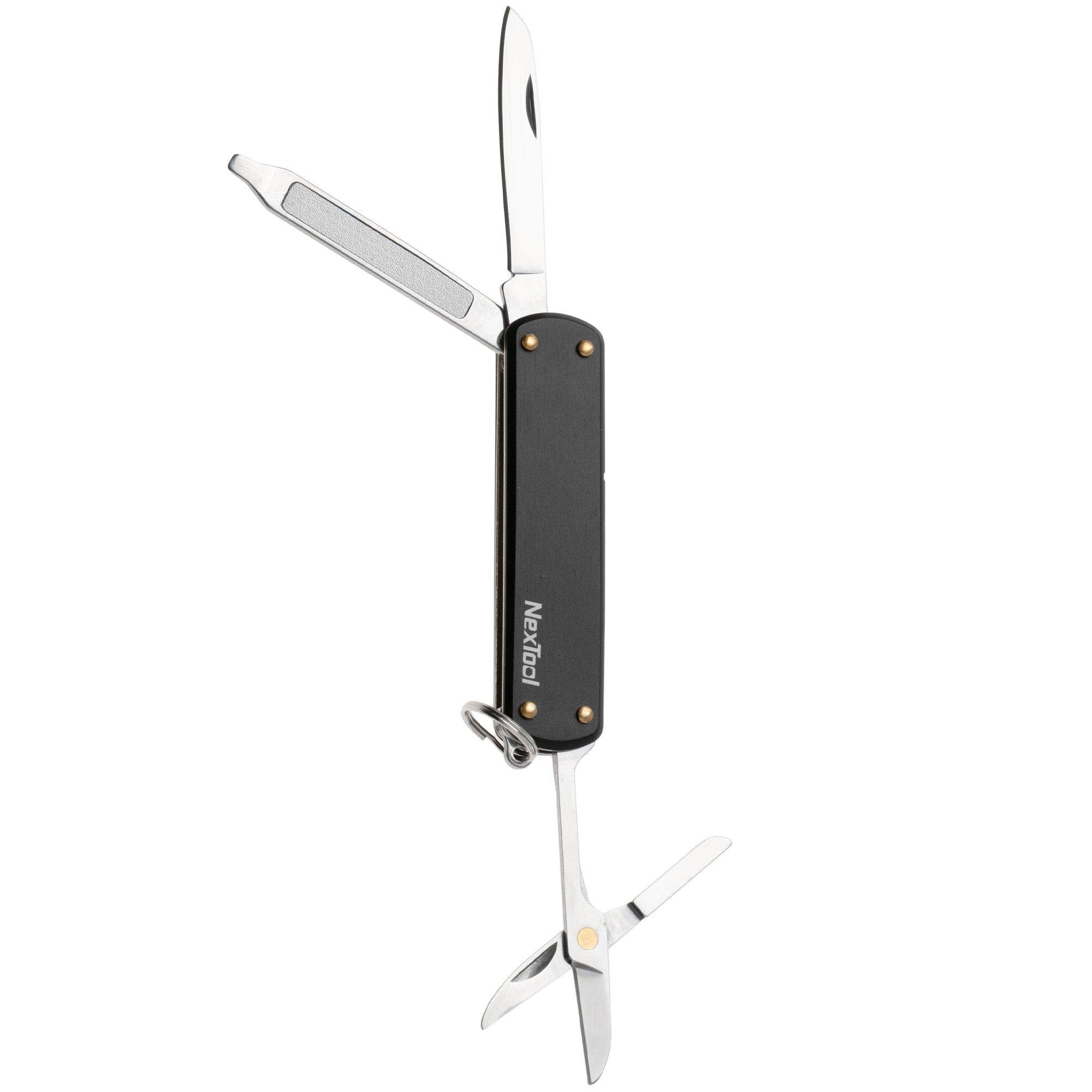 NexTool Mini Pocket Knife NE0141 Black Aluminum, multifunctioneel sleutelhanger zakmes