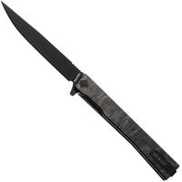 Afbeelding voor Ocaso Solstice 10ETB Black CPM S35VN, Topo Engraved Black Titanium, zakmes, Andrew Demko design