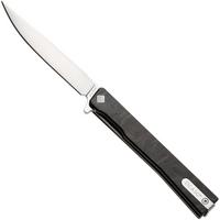 Afbeelding voor Ocaso Solstice 10ETS Satin CPM S35VN, Topo Engraved Grey Titanium, zakmes, Andrew Demko design