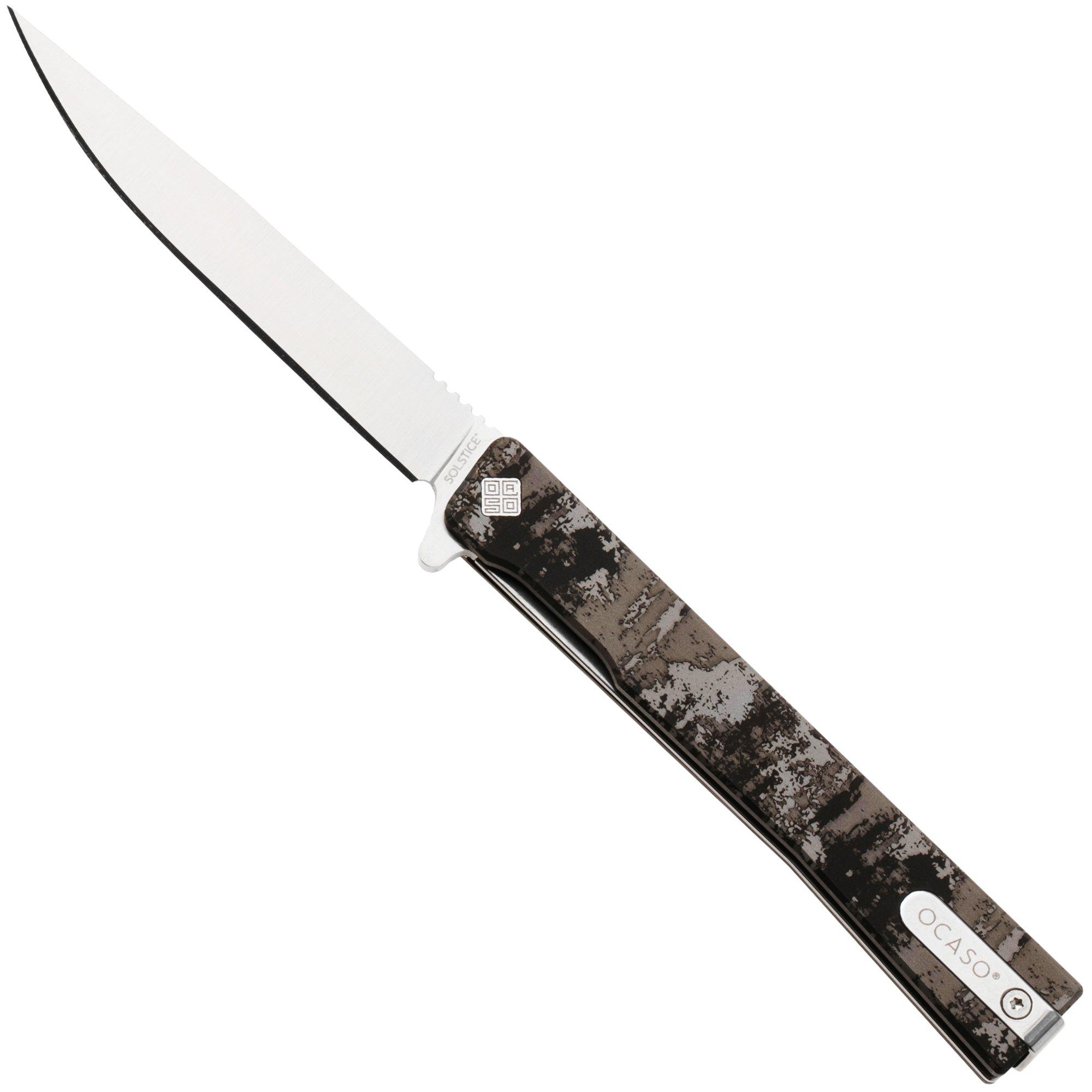 Ocaso Solstice 10GCS, Satin CPM S35VN, Grunge Camo Titanium zakmes, Andrew Demko design