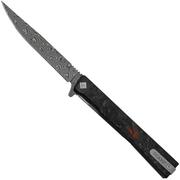 Ocaso Solstice Damascus 10IFR Fat Carbon Dark Matter Red, Taschenmesser