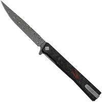 Immagine per Ocaso Solstice Damascus 10IFR Fat Carbon Dark Matter Red, coltello da tasca