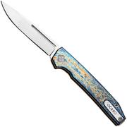 Afbeelding voor Ocaso Sovranto 15SNS Satin CPM MagnaCut, Entropic Anodized Titanium, slipjoint zakmes, Mike Wallace design