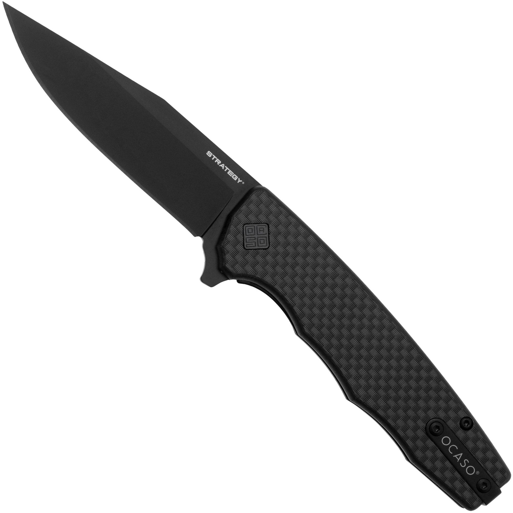 Nóż składany Ocaso Strategy 29BCB Black Blade, G10 Carbon Fiber Peel Ply