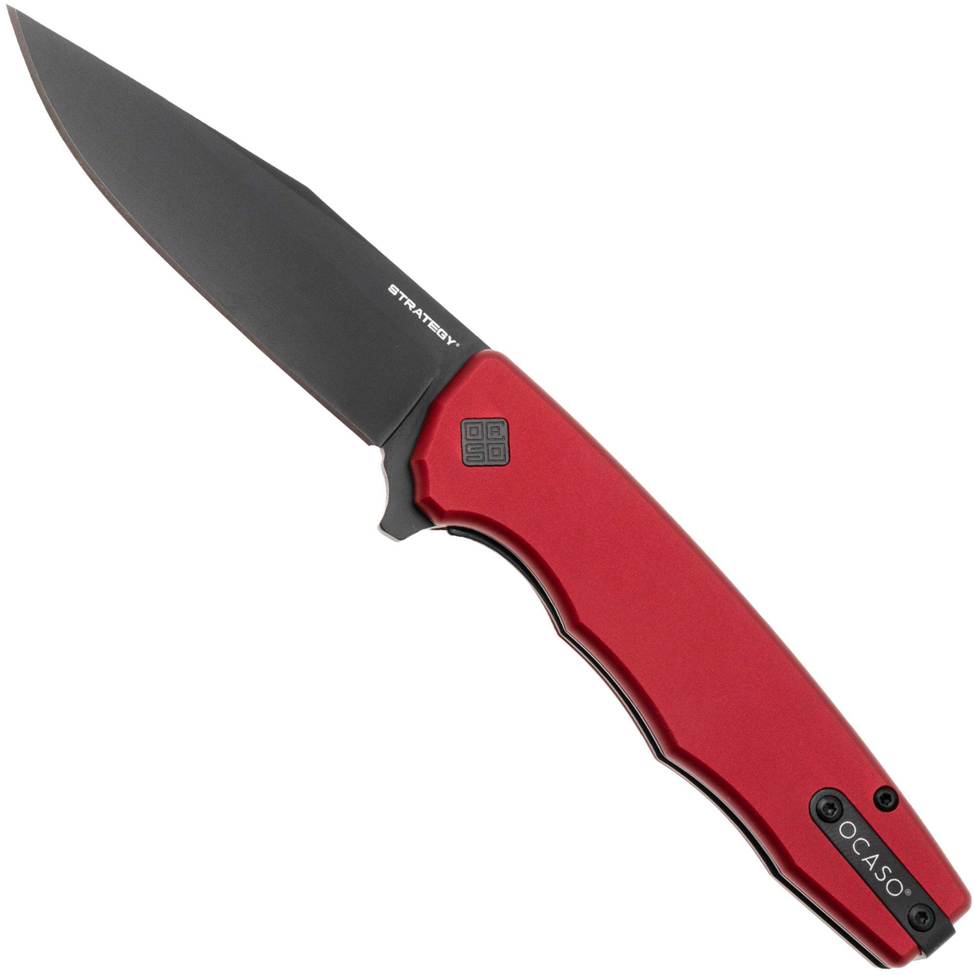Ocaso Strategy 29RDB, PVD K110, Red Aluminium, couteau de poche, Mike Wallace design