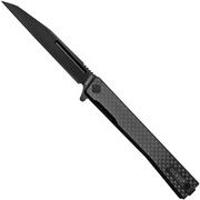 Ocaso Solstice 8WFB, S35VN Wharncliffe Black Carbon, pocket knife