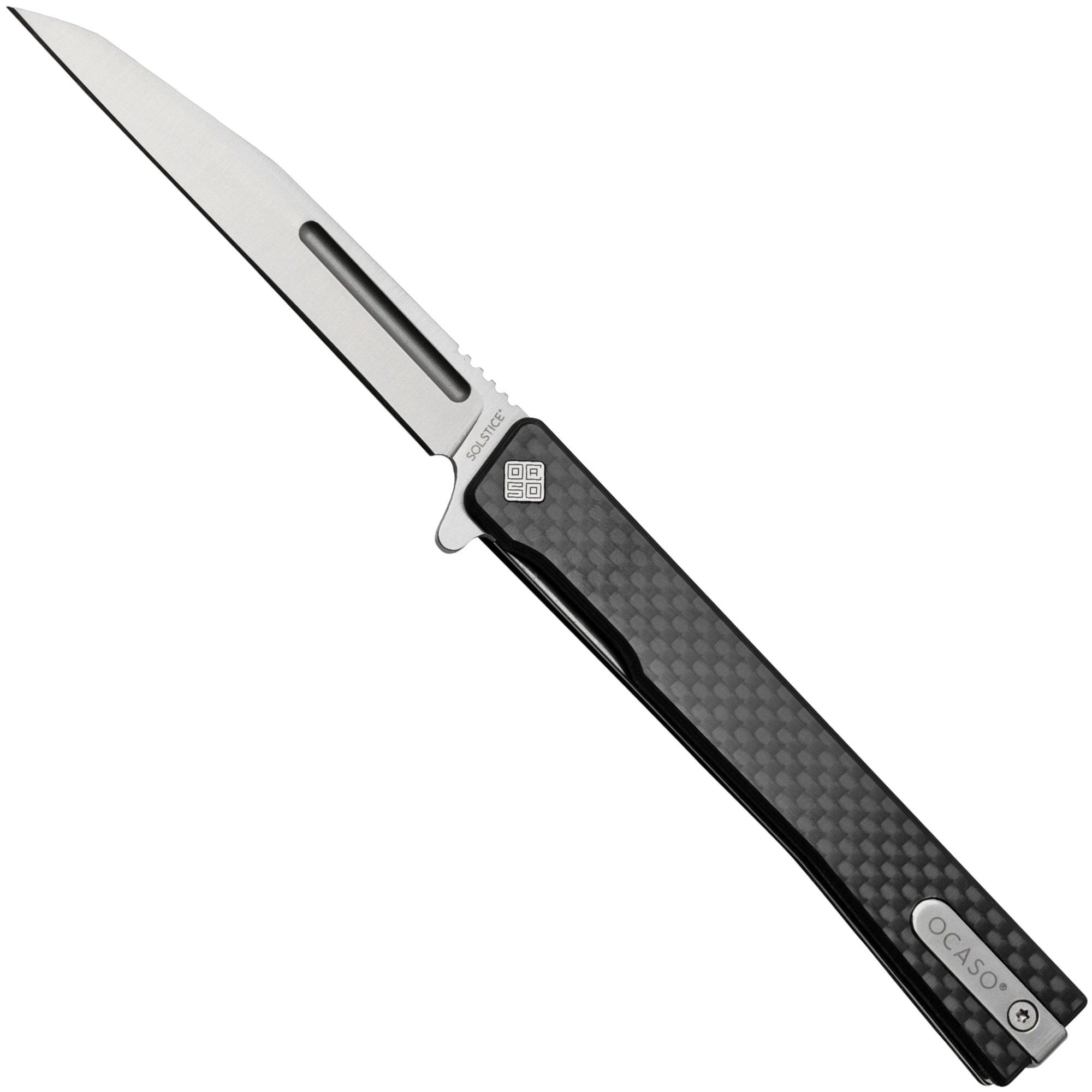 Ocaso Solstice 8WFS, S35VN Wharncliffe Satin Carbon, Taschenmesser