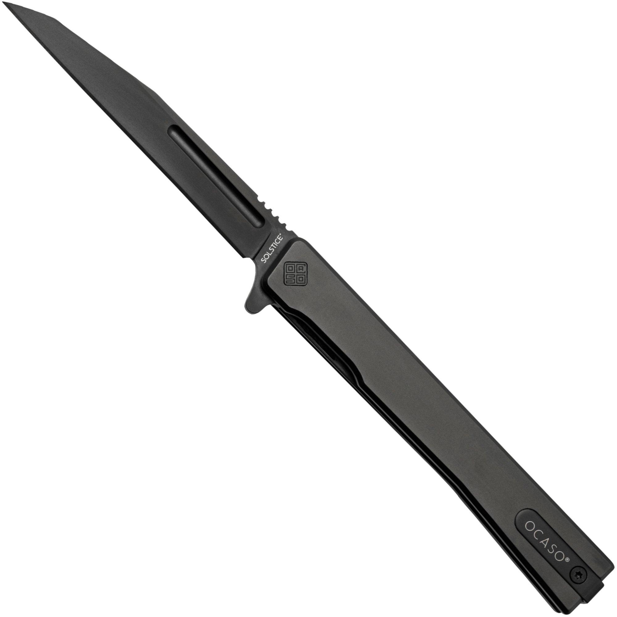 Nóż składany Ocaso Solstice 8WTB, S35VN Wharncliffe Black Titanium