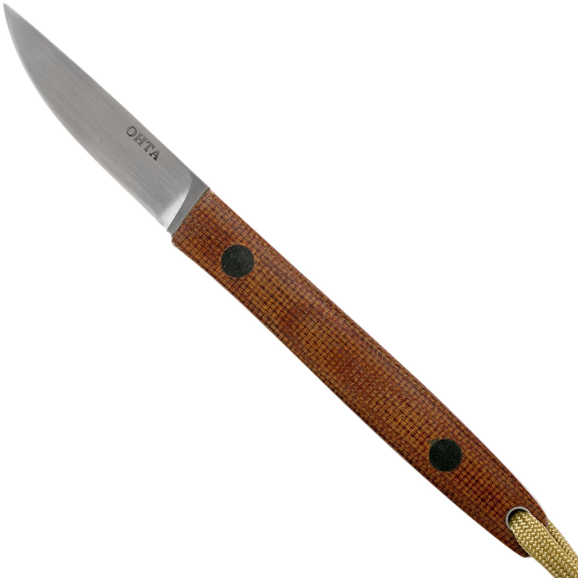 Ohta OFB SS 50 Natural Canvas Micarta feststehendes Messer