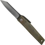 Ohta FK7 couteau de poche Higonokami, Green Canvas Micarta