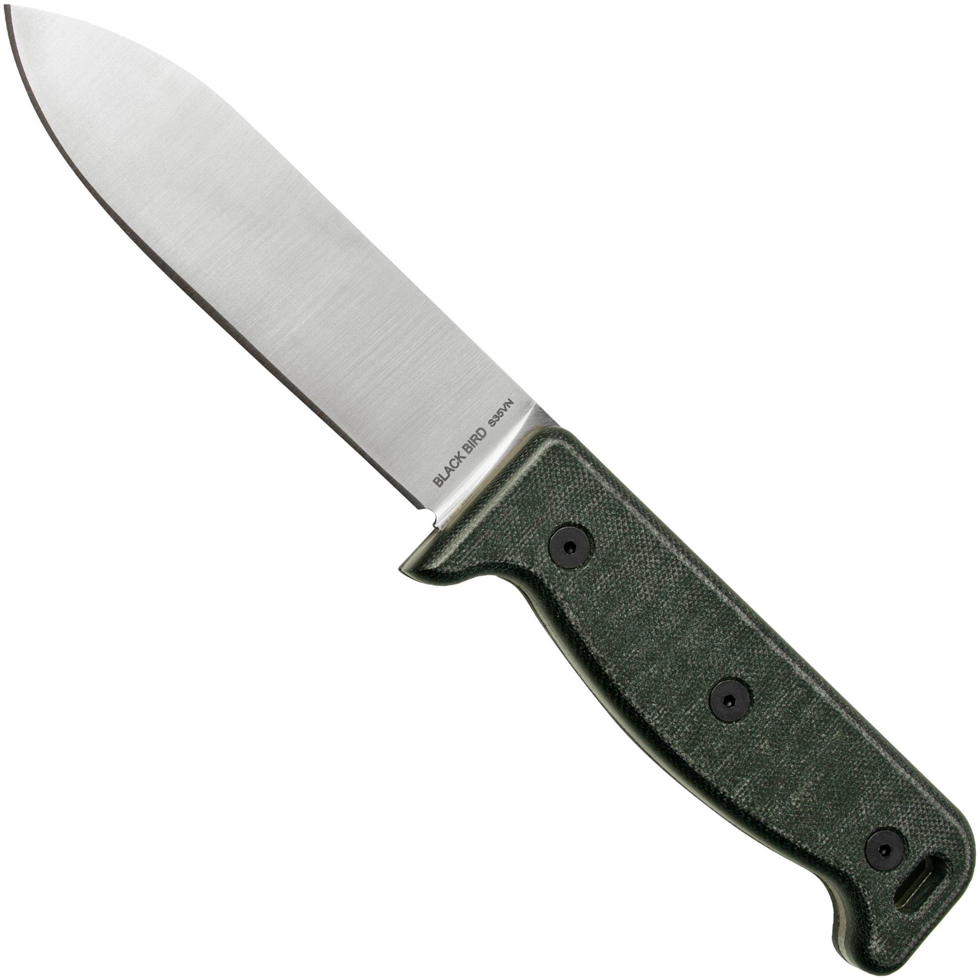 Ontario OKC Black Bird ML5 7503, Satin S35VN, Black Micarta Survival Messer, Paul Scheiter Design