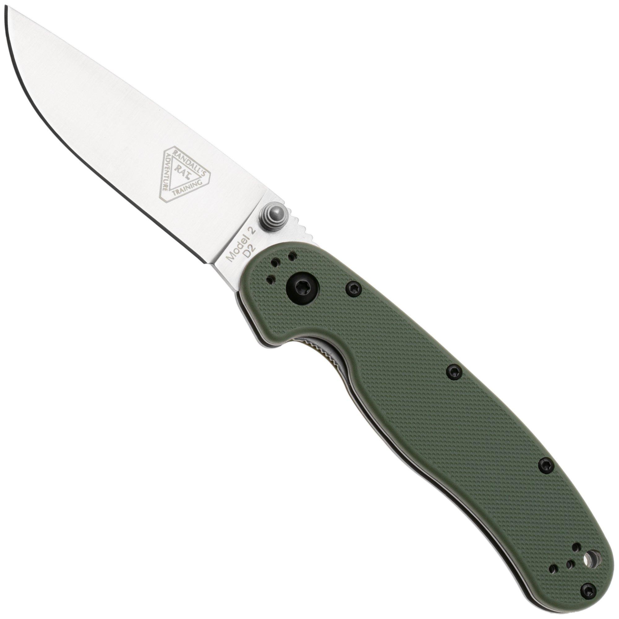 Nóż składany Ontario RAT-2 8828OD Satin D2, OD Green FRN