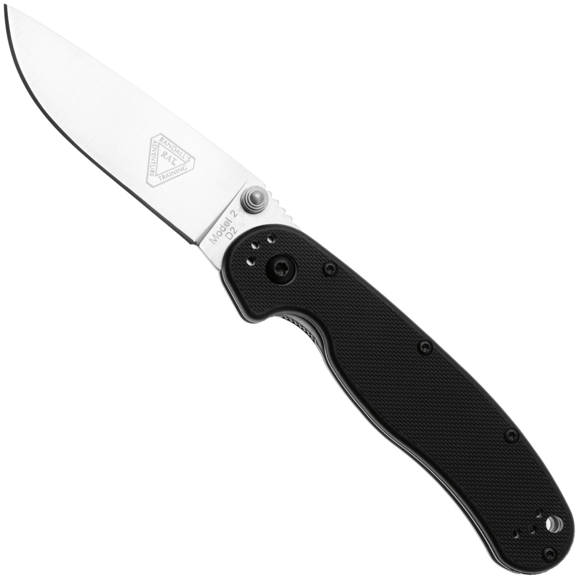 Nóż składany Ontario RAT-2 8828 Satin D2, Black FRN