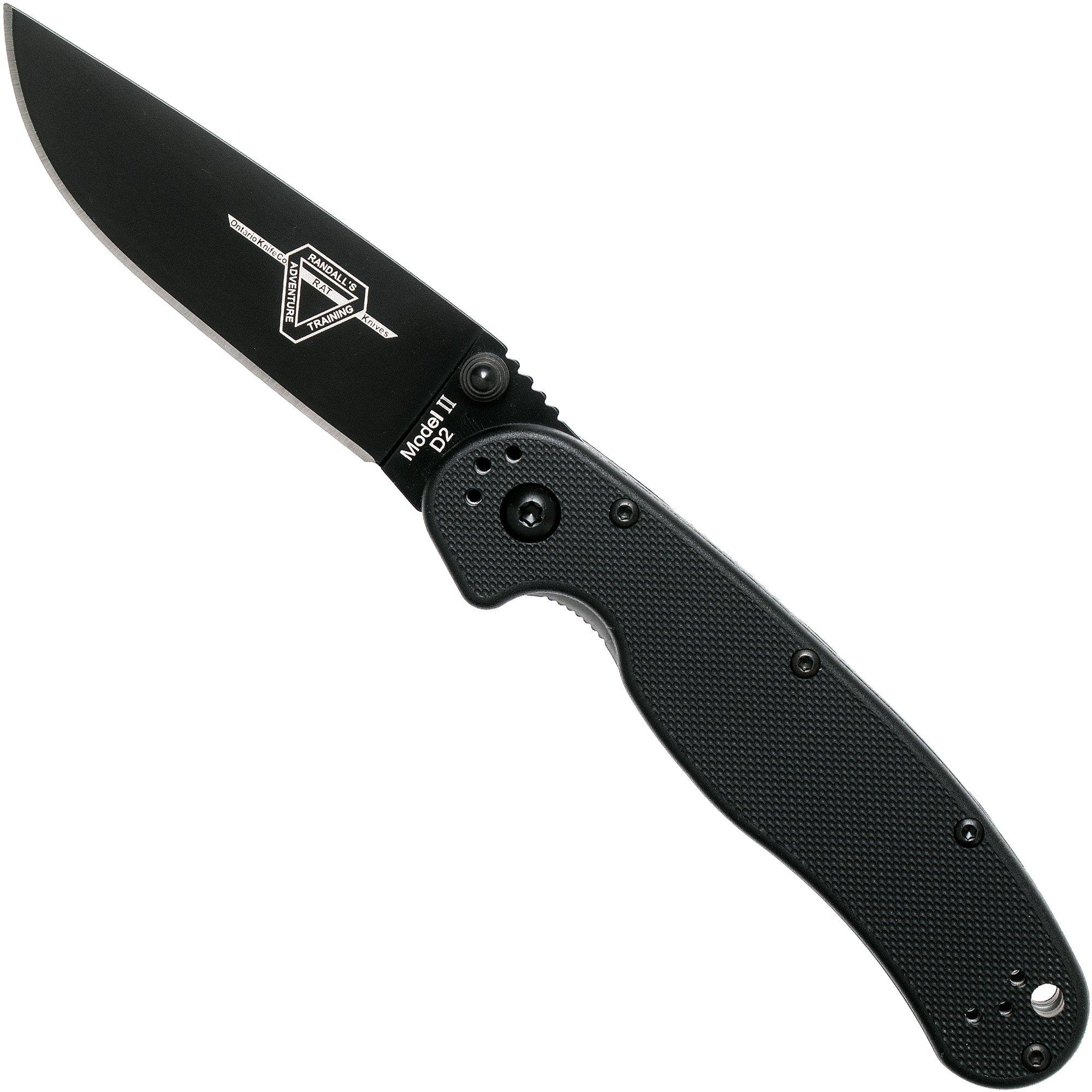 Nóż Ontario RAT-2 D2 czarny, plain edge black, 8830