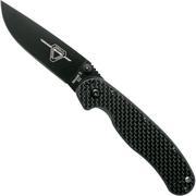 Ontario RAT-2 D2 carbonfiber, plain edge zwart, 8834