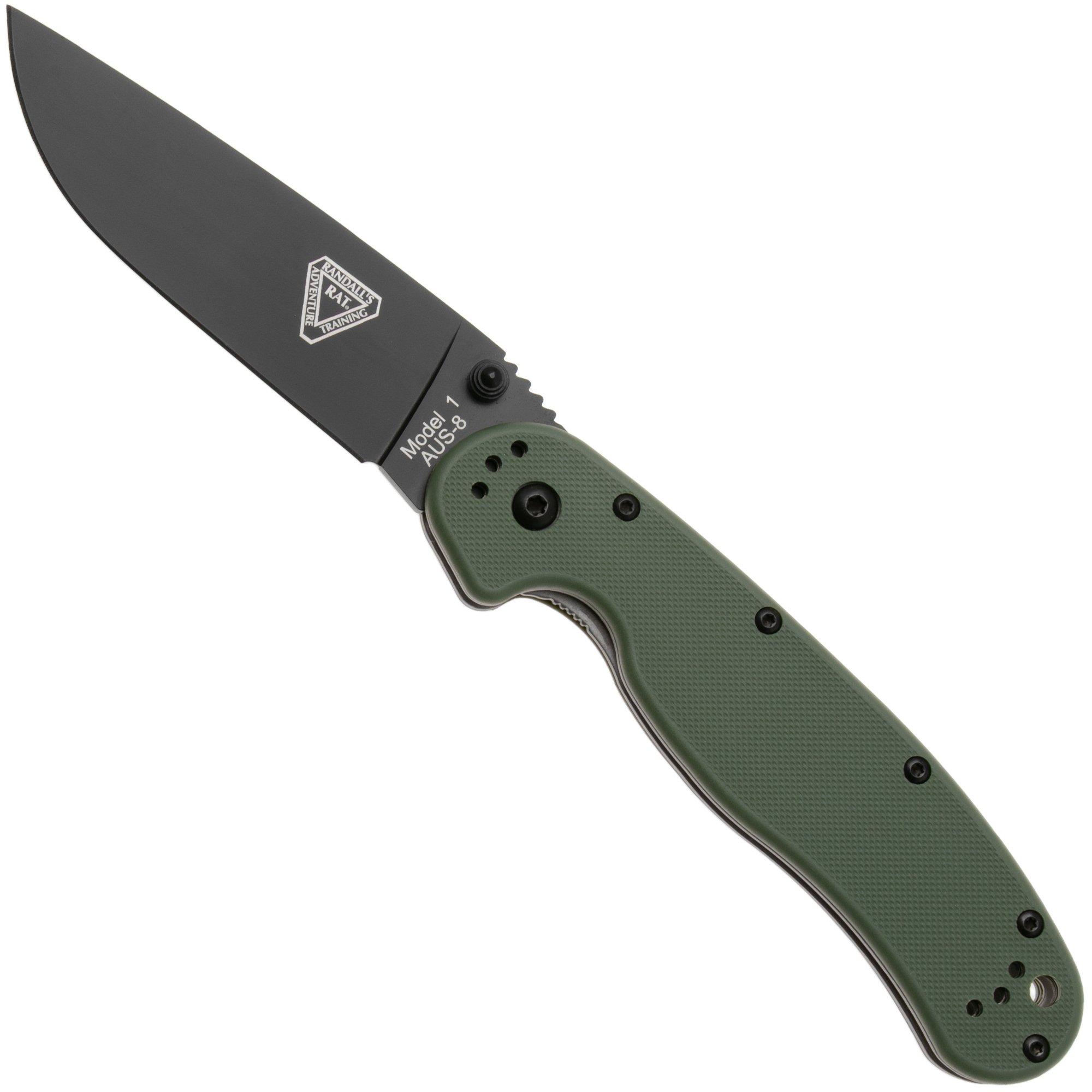 Ontario RAT-1 8846OD Black AUS8, OD Green, navalha