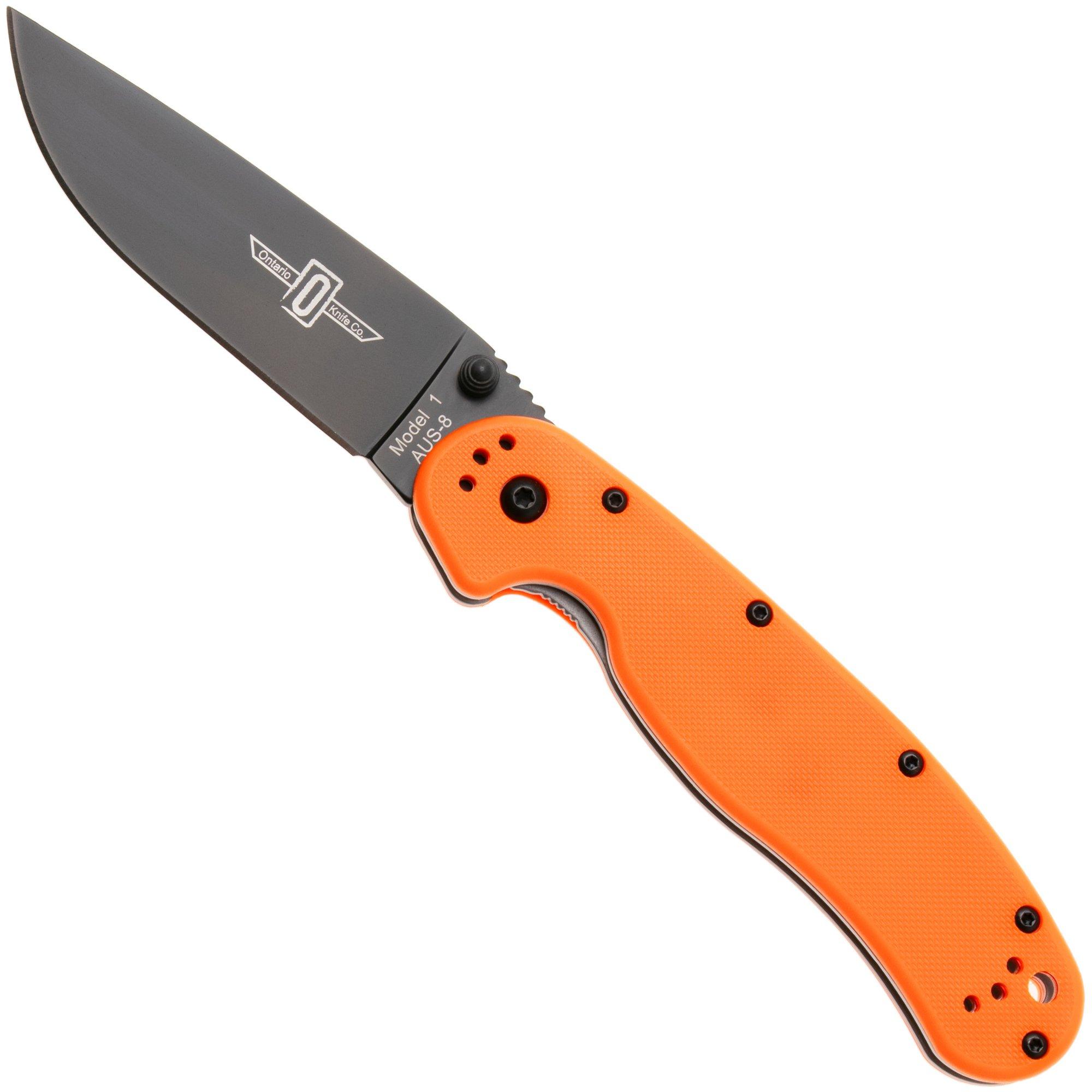 Ontario RAT-1 8846OR Black AUS8, Orange, pocket knife
