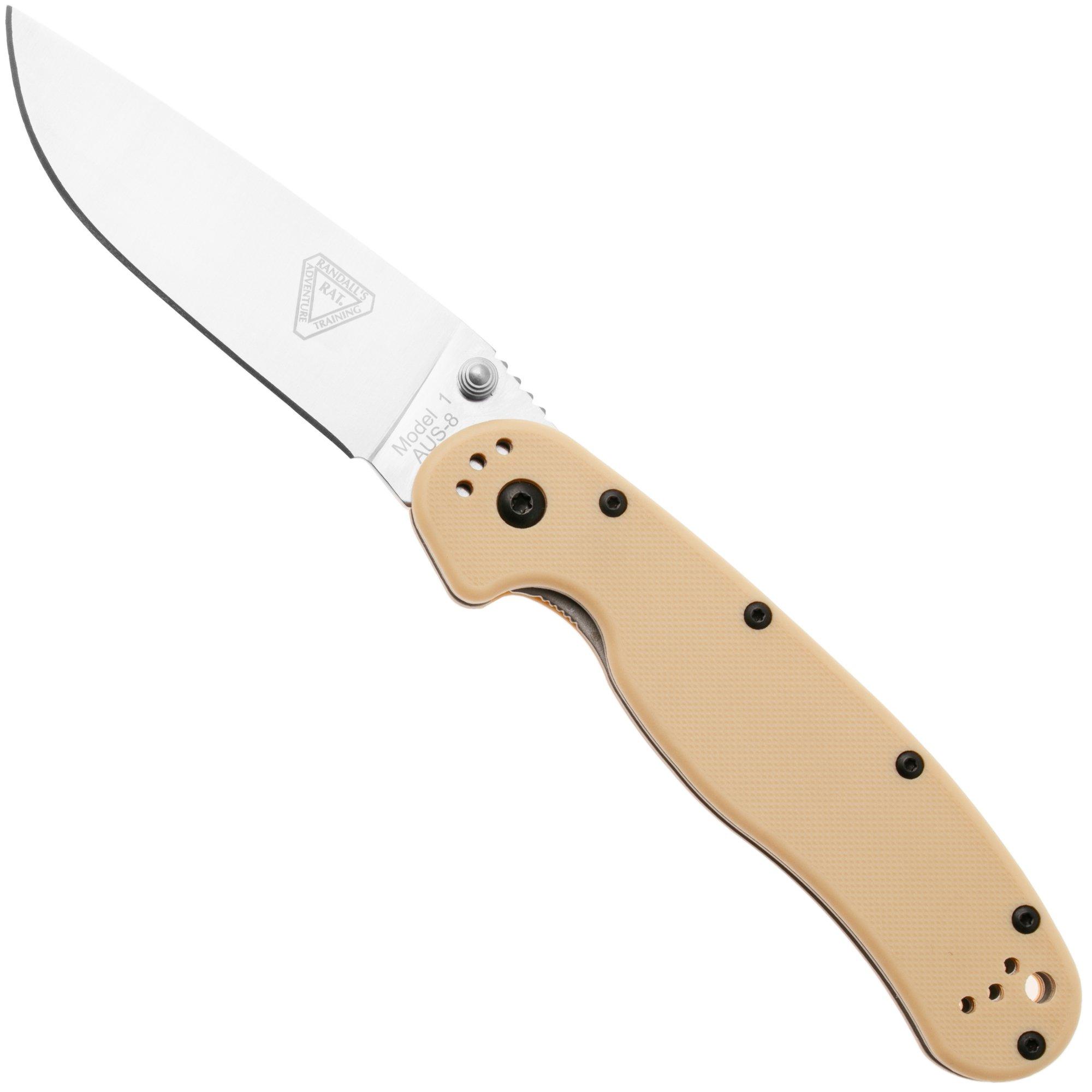 Ontario RAT-1 8848DT Satin AUS8, Desert Tan, pocket knife