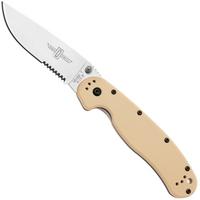 Afbeelding voor Ontario RAT-1 8849DT Satin Serrated AUS8, Desert Tan, zakmes