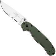 Afbeelding voor Ontario RAT-1 8849OD Satin Serrated AUS8, OD Green, zakmes