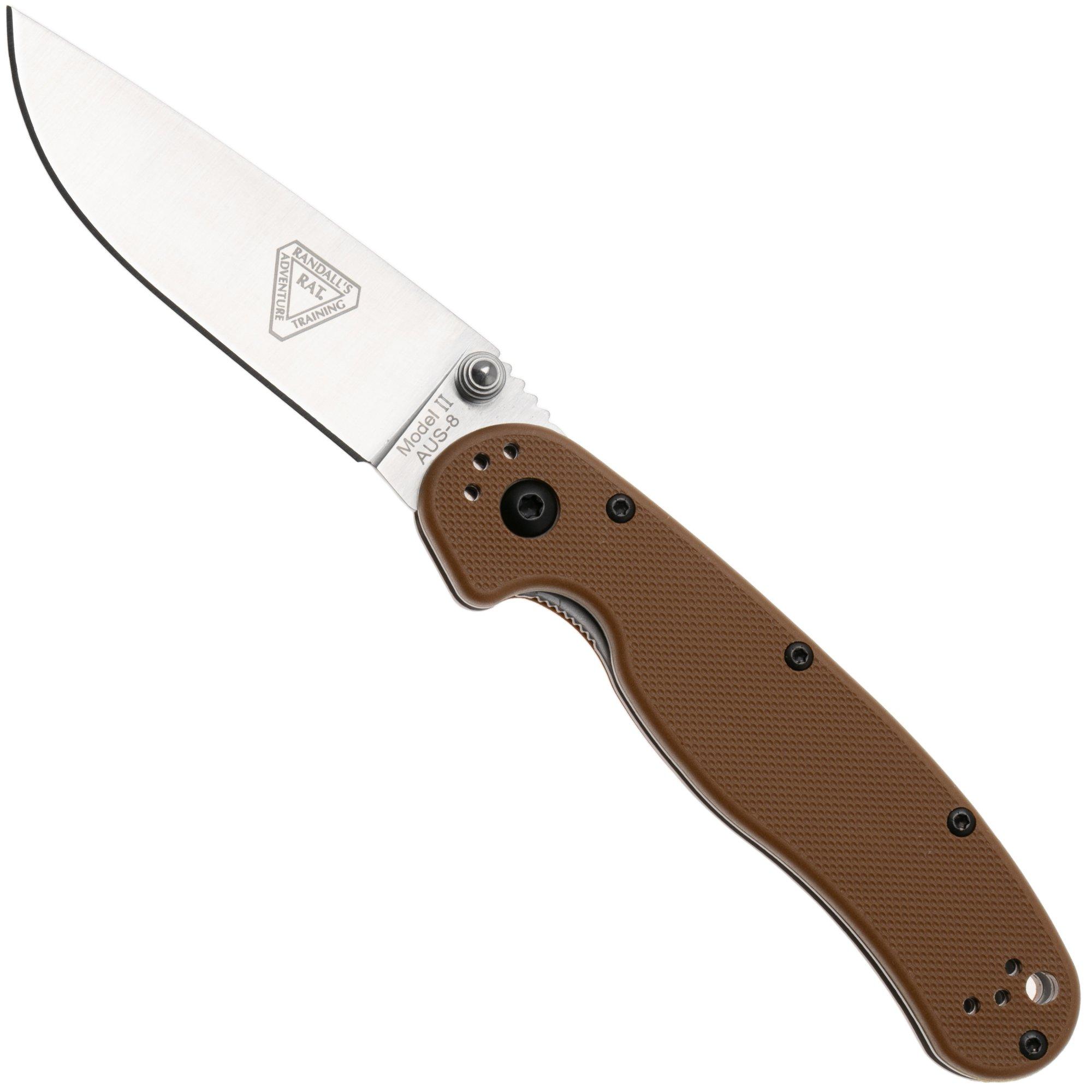 Ontario RAT-2 8860CB Satin AUS8, Coyote Brown FRN, pocket knife