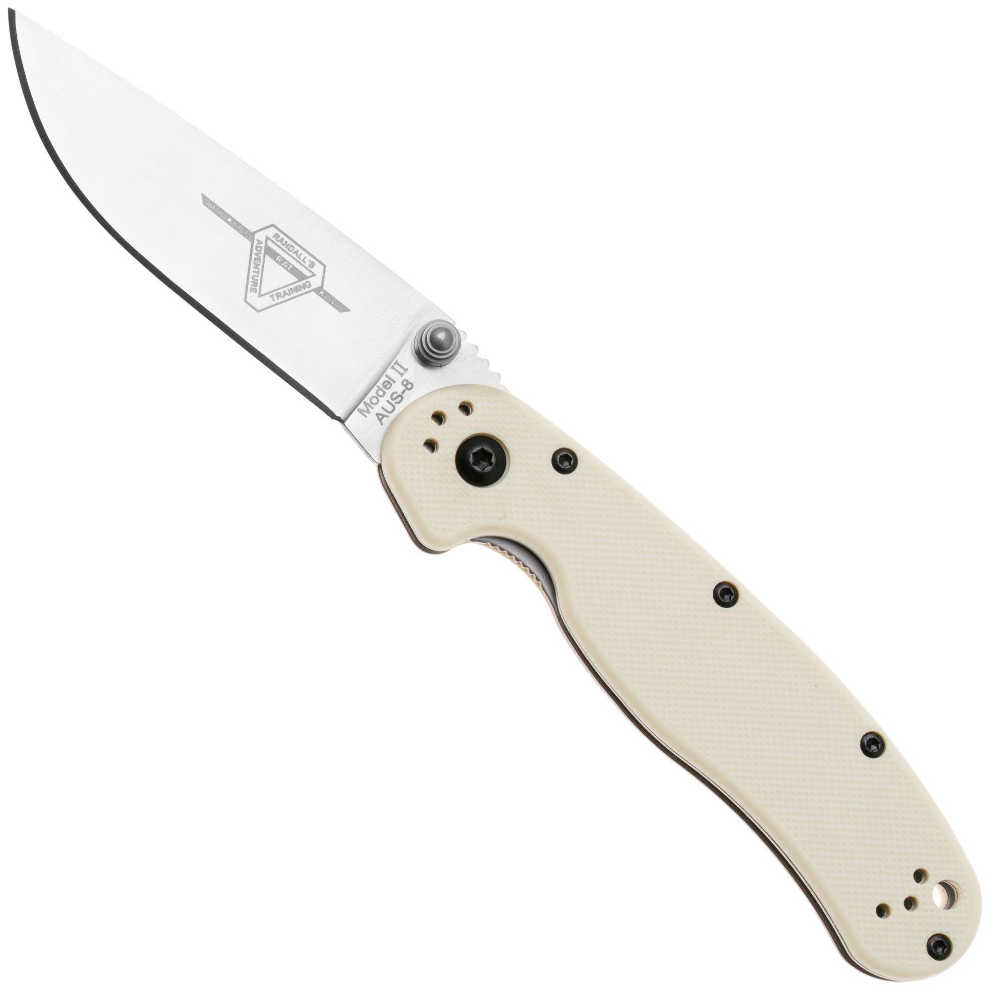 Nóż składany Ontario RAT-2 8861BE Satin AUS8, Ivory FRN
