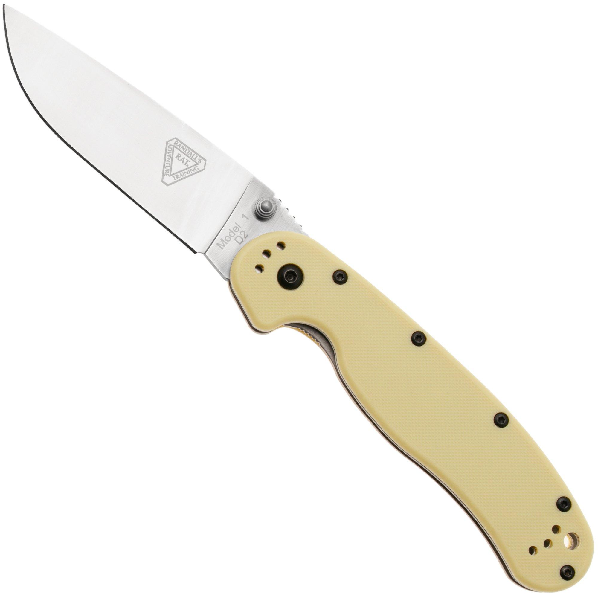 Ontario RAT-1 8867TN Satin D2, Tan, pocket knife