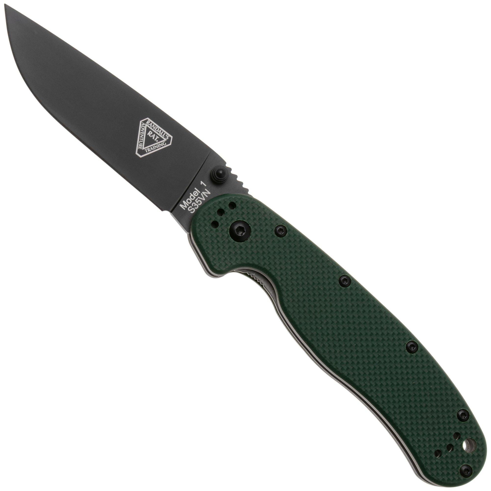 Nóż składany Ontario RAT-1 8991 Black S35VN, Forest Green G10