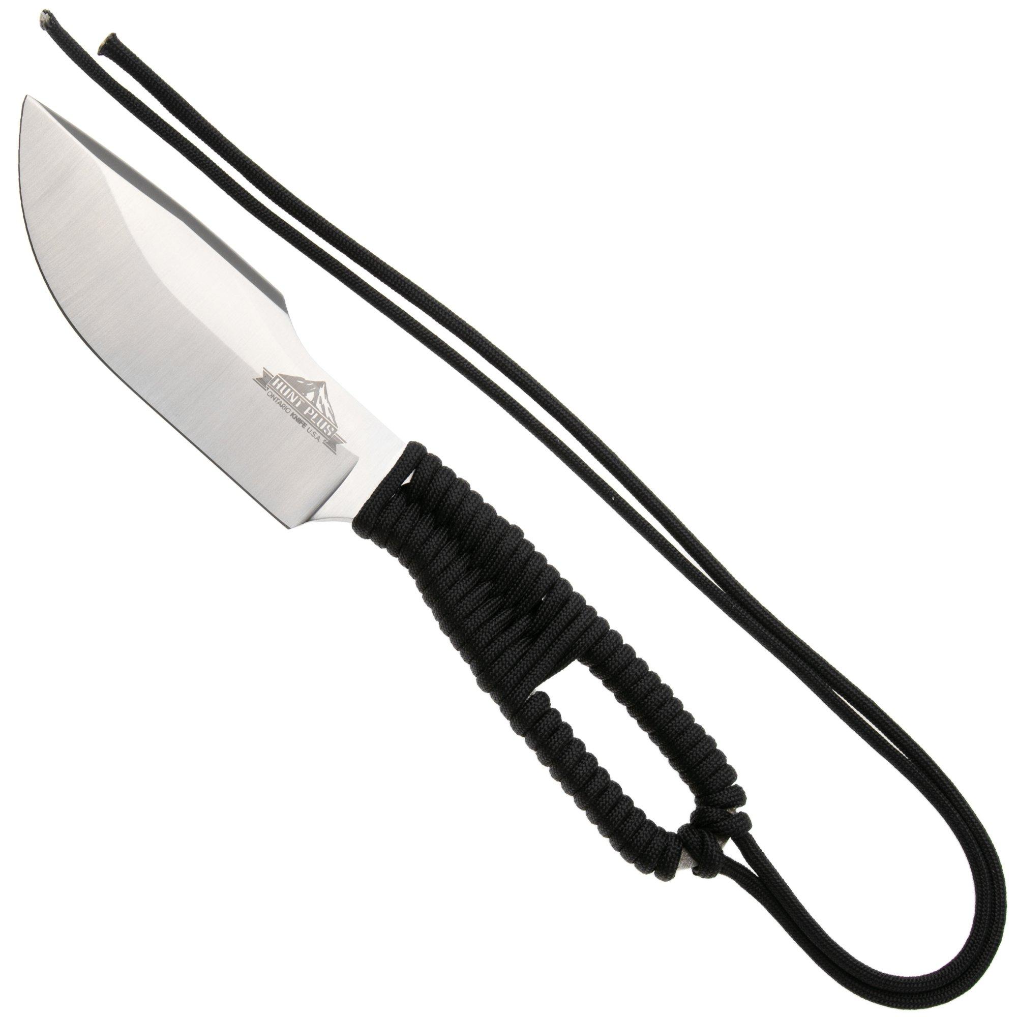 Ontario Hunt Plus Skinner 9716BLK Satin 420HC, Black Paracord, fixed hunting knife