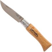 Opinel coltello da tasca No. 3 Classic, acciaio inox, lunghezza lama 4,0 cm