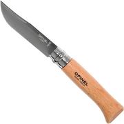 Opinel pocket knife No. 8 Classic, stainless steel, leather sheath, beech