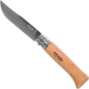 Opinel zakmes No. 8 Classic, RVS, met leren sheath, beukenhout