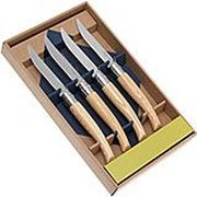 Opinel 4-unidades set de cuchillos para carne, madera de cenizo