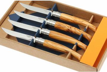 Opinel 4-pz set di coltelli da bistecca, legno d'olivo