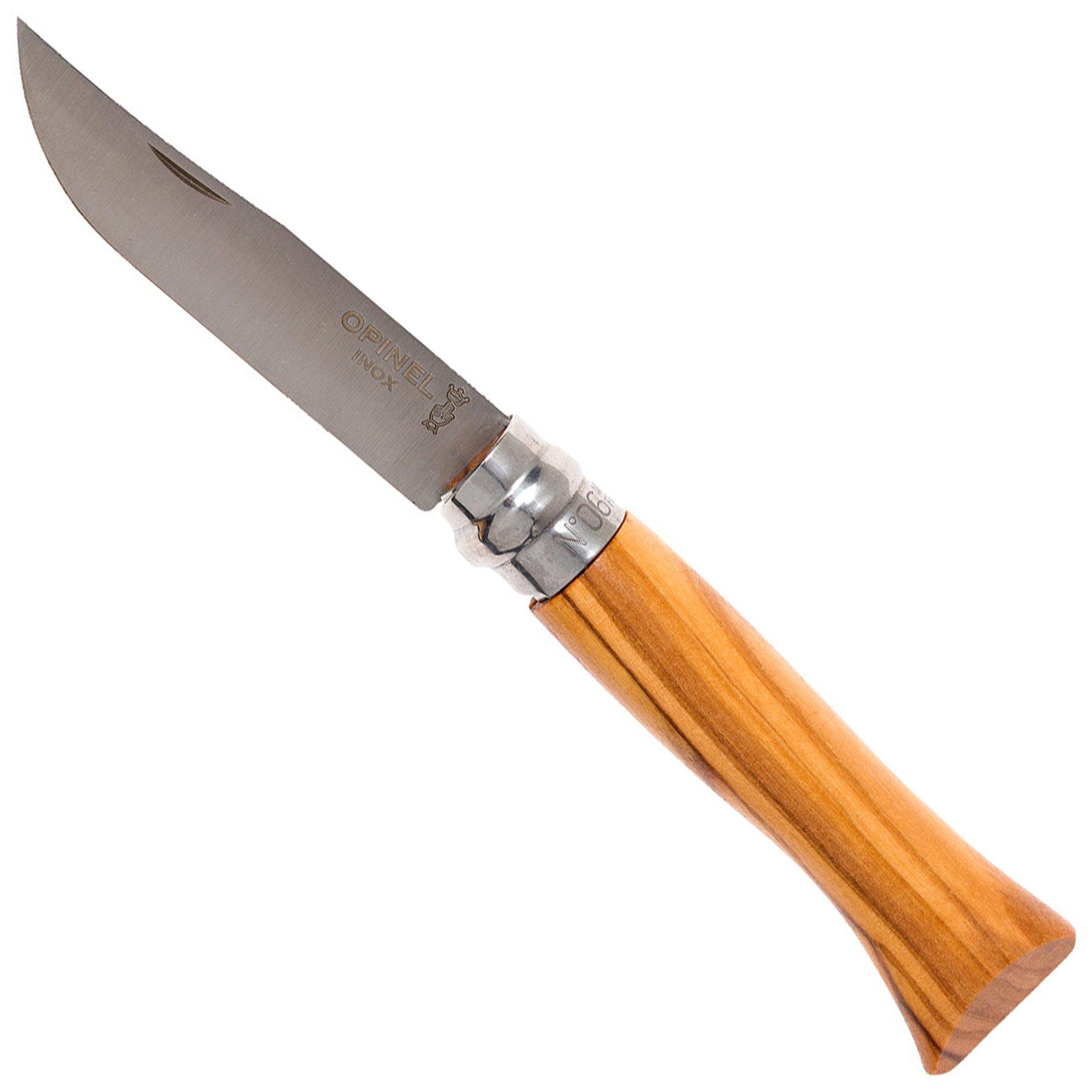 Nóż składany Opinel No. 6 Luxury Range, stal nierdzewna, drewno oliwne