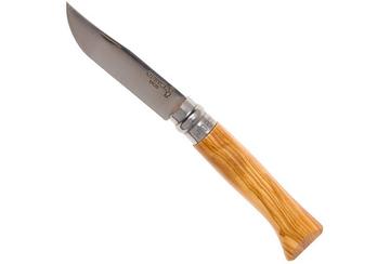 Opinel pocket knife No. 8 Luxury Range, stainless steel, olive wood