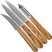 Opinel 002163 Les Essentiels set di coltelli per sbucciare in legno d'olivo